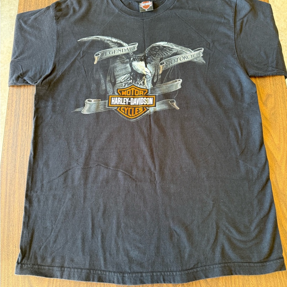 Harley-Davidson Black and Gray Short Sleeve Tee